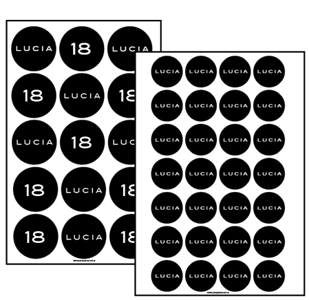 Stickers plancha negro y blanco (40u)